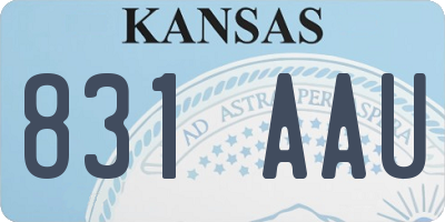 KS license plate 831AAU