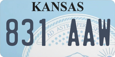 KS license plate 831AAW