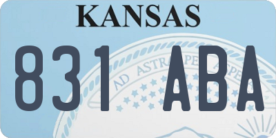 KS license plate 831ABA