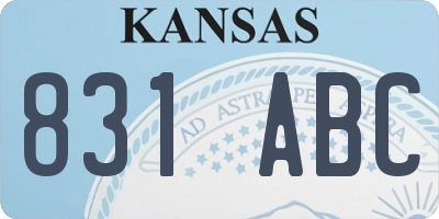 KS license plate 831ABC
