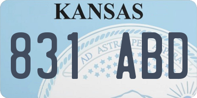 KS license plate 831ABD