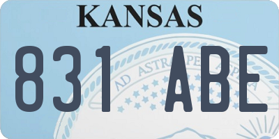 KS license plate 831ABE