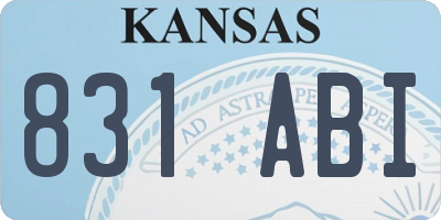 KS license plate 831ABI