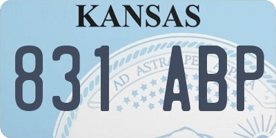 KS license plate 831ABP