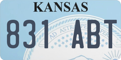 KS license plate 831ABT