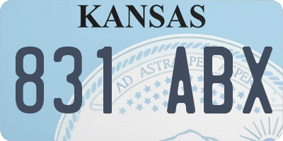 KS license plate 831ABX