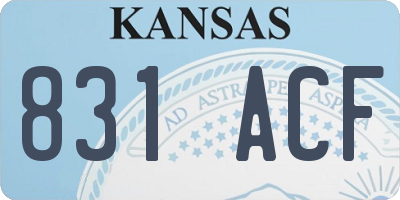 KS license plate 831ACF