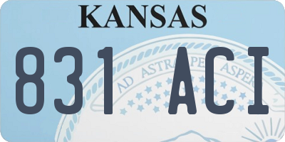 KS license plate 831ACI