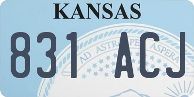 KS license plate 831ACJ