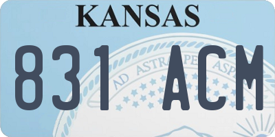 KS license plate 831ACM