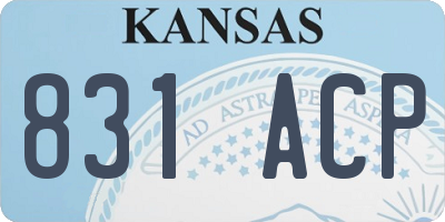 KS license plate 831ACP