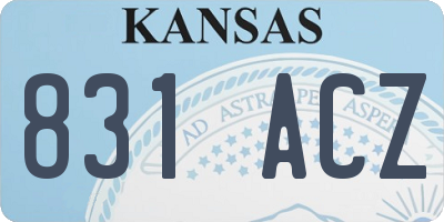 KS license plate 831ACZ