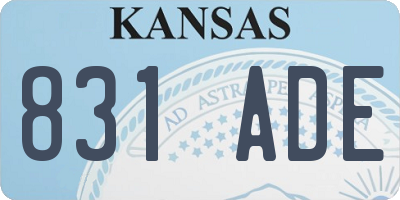 KS license plate 831ADE