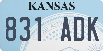 KS license plate 831ADK