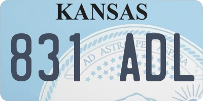 KS license plate 831ADL