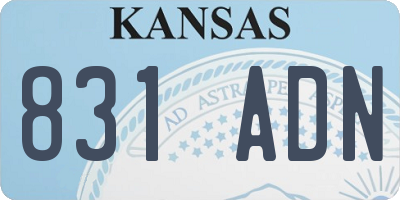 KS license plate 831ADN