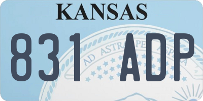 KS license plate 831ADP