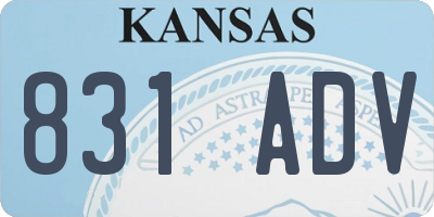 KS license plate 831ADV