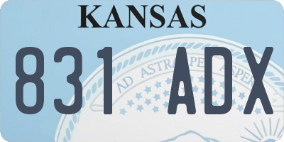 KS license plate 831ADX