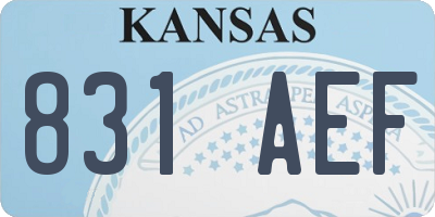 KS license plate 831AEF