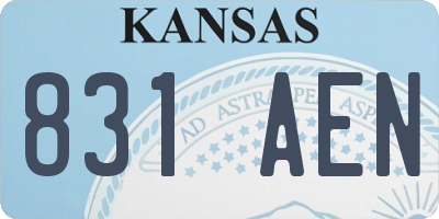 KS license plate 831AEN
