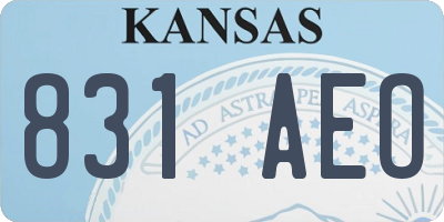 KS license plate 831AEO