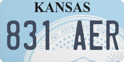 KS license plate 831AER