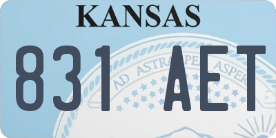 KS license plate 831AET