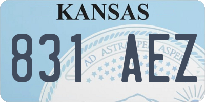 KS license plate 831AEZ