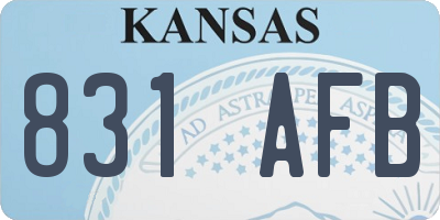 KS license plate 831AFB