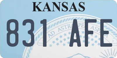 KS license plate 831AFE