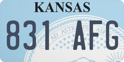 KS license plate 831AFG
