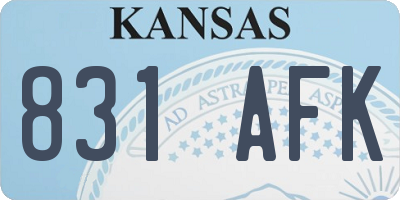 KS license plate 831AFK