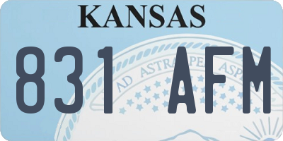 KS license plate 831AFM