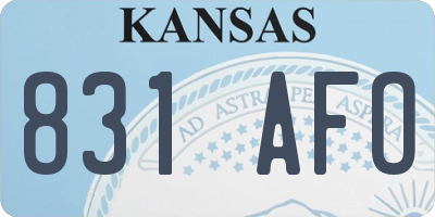KS license plate 831AFO