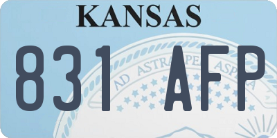 KS license plate 831AFP
