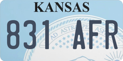 KS license plate 831AFR