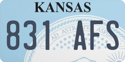 KS license plate 831AFS