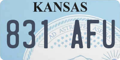 KS license plate 831AFU