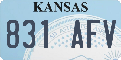 KS license plate 831AFV