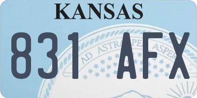 KS license plate 831AFX