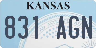 KS license plate 831AGN