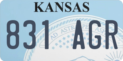 KS license plate 831AGR