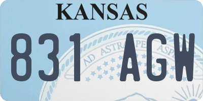 KS license plate 831AGW