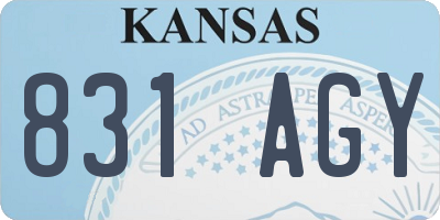 KS license plate 831AGY