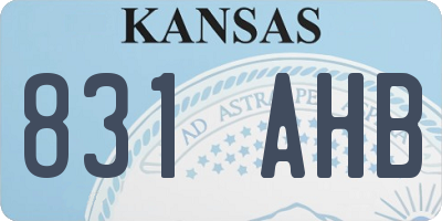 KS license plate 831AHB