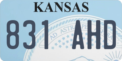 KS license plate 831AHD