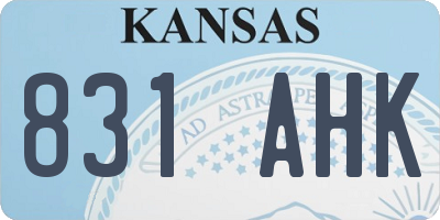 KS license plate 831AHK
