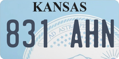 KS license plate 831AHN