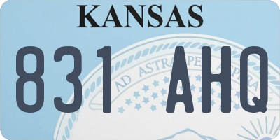 KS license plate 831AHQ